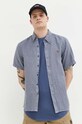 Πουκάμισο από λινό Abercrombie & Fitch μπλε KI125.3089.220