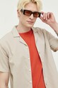 Hollister Co. koszula bawełniana beżowy KI325.3078.400