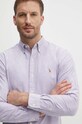 Памучна риза Polo Ralph Lauren виолетов 710792161