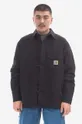 μαύρο Βαμβακερό πουκάμισο Carhartt WIP Reno Shirt Jac