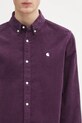 Πουκάμισο κοτλέ Carhartt WIP L/S Madison Fine Cord Shirt μωβ I030580.2W0XX