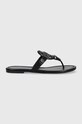 Usnjene japonke Tory Burch Miller Pave Ravna črna 145945.006