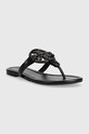 Usnjene japonke Tory Burch Miller Pave 145945.006 črna SS23