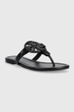 Tory Burch bőr flip-flop Miller Pave fekete