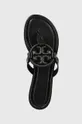 fekete Tory Burch bőr flip-flop Miller Pave