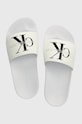 Παντόφλες Calvin Klein Jeans SLIDE MONOGRAM CO SLIDE MONOGRAM CO συνθετικό λευκό YW0YW00103