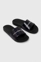 Natikače Calvin Klein Jeans SLIDE METALLIC MONOLOGO mornarsko plava