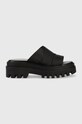 Calvin Klein Jeans klapki TOOTHY COMBAT SANDAL WEBBING 5-8 cm czarny YW0YW00949