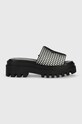 Шльопанці Calvin Klein Jeans TOOTHY COMBAT SANDAL OVER MESH платформа чорний YW0YW00950