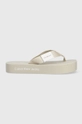 beżowy Calvin Klein Jeans japonki FLATFORM FLIPFLOP Damski