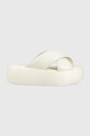 Calvin Klein klapki skórzane BUBBLE SLIDE - PAT 5-8 cm biały HW0HW01469