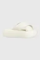 biały Calvin Klein klapki skórzane BUBBLE SLIDE - PAT Damski