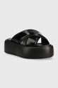 Calvin Klein klapki skórzane BUBBLE SLIDE - PAT HW0HW01469 czarny SS23