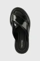 μαύρο Δερμάτινες παντόφλες Calvin Klein BUBBLE SLIDE - PAT