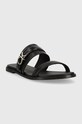 Calvin Klein klapki skórzane ALMOND SLIDE W/HW HW0HW01482 czarny SS23