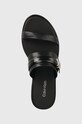 Calvin Klein klapki skórzane ALMOND SLIDE W/HW czarny HW0HW01482