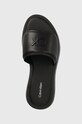 Kožené šľapky Calvin Klein DRESS FLATFORM W/HW čierna HW0HW01487