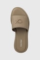 Calvin Klein klapki DRESS FLATFORM W/HW - JQ beżowy HW0HW01488
