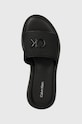 Calvin Klein klapki DRESS FLATFORM W/HW - JQ czarny HW0HW01488