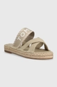 Tommy Hilfiger papucs SEASONAL WEBBING SANDAL bézs