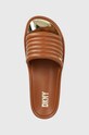 Δερμάτινες παντόφλες DKNY JASNA καφέ K4205489.DCG