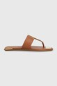 Dkny japonki skórzane DEJA płaski brązowy K4259021.DCG