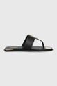 Dkny japonki skórzane DEJA płaski czarny K4259021.BLK