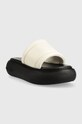 Tommy Jeans klapki skórzane VOLUME SANDAL EN0EN02076 beżowy SS23