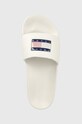 Pantofle Tommy Jeans FLAG PRINT POOL SLD bílá EN0EN02108