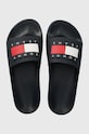 Šľapky Tommy Jeans FLAG POOL SLD ESS plochý tmavomodrá EN0EN02115