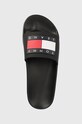 Tommy Jeans papuci FLAG POOL SLD ESS negru EN0EN02115