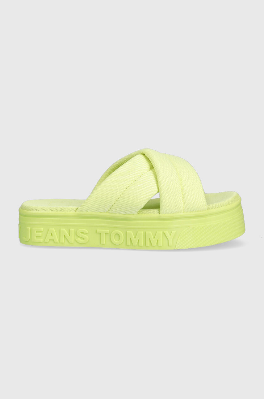 žlutě zelená Pantofle Tommy Jeans Dámský