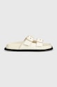 Šľapky Tommy Jeans FANCY SANDAL imitácia kože béžová EN0EN02136