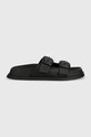 Tommy Jeans papuci FANCY SANDAL imitatie de piele negru EN0EN02136