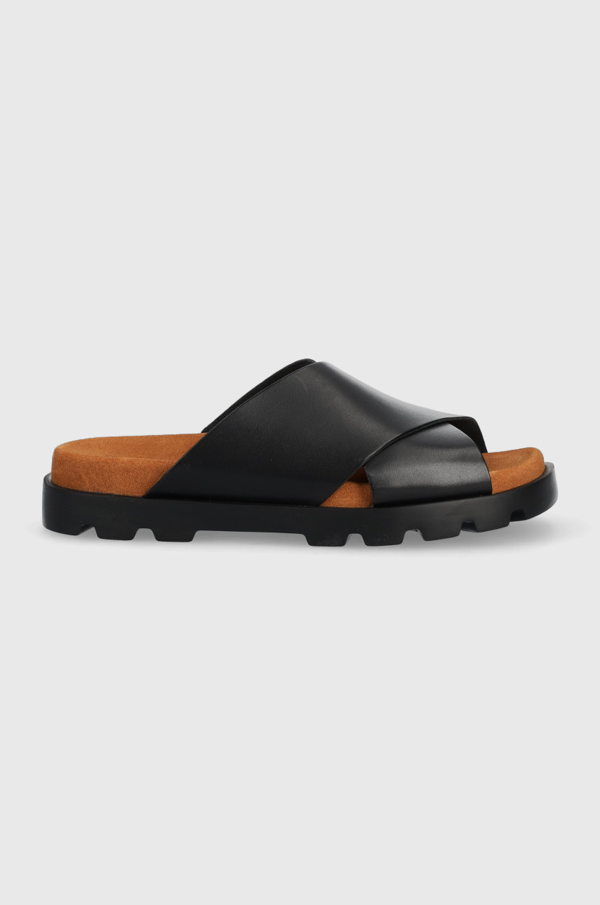 negru Camper slapi de piele Brutus Sandal De femei