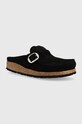 Замшеві шльопанці Birkenstock Buckley 1017826 чорний SS23