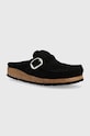 Birkenstock suede sliders Buckley 1017826 black SS23