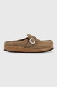 bej Birkenstock papuci din piele Buckley De femei