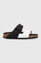 Natikači Birkenstock Arizona Split Imitacija zrnatega usnja črna 1019712