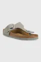 Замшевые вьетнамки Birkenstock Gizeh Big Buckle серый