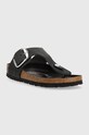 Birkenstock slapi de piele Gizeh Big Buckle 1023337 negru SS23