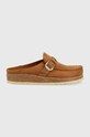 Semišové pantofle Birkenstock Buckley semišová kůže hnědá 1024028