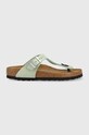 Birkenstock japonki zamszowe Gizeh SFB płaski zielony 1024062