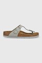Birkenstock japonki zamszowe Gizeh SFB płaski szary 1024138