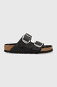 Birkenstock slapi de piele ARIZONA BIG BUCKLE piele negru 1011074