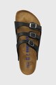 Birkenstock klapki skórzane Florida czarny 1011445