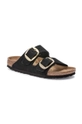 Birkenstock klapki zamszowe ARIZONA BIG BUCKLE czarny