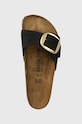Birkenstock klapki zamszowe Madrid Big Buckle czarny 1023342