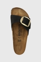 czarny Birkenstock klapki zamszowe Madrid Big Buckle