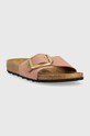 Кожаные шлепанцы Birkenstock Madrid Big Buckle 1024039 розовый SS25